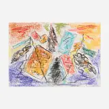 Joseph Meierhans, Abstract Composition, pastel on paper