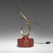 José de Rivera, Construction 5-65 (Kinetic Sculpture), 1965, brass, mahogany