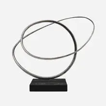 José de Rivera, Construction 176-77, 1977, stainless steel, mahogany