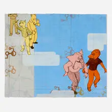 Kojo Griffin, Untitled (Woman Running, Man Throwing Bottle...), 2001, mixed media and paper collage on Arches