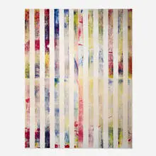 Untitled by Israel Lund, 2015, acrylic on raw canvas, sold Dec 2024