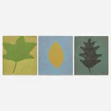 Julia Fish, Three Leafs (triptych), 1987, oil on canvas