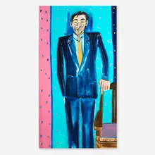 Frederick J. Brown, Portrait of Elegant Gentleman Painting, 1983, oil on canvas