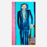Frederick J. Brown, Portrait of Elegant Gentleman Painting, 1983, oil on canvas