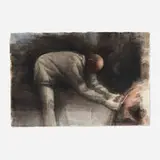 Sidney Goodman, Bending Over, 1985-86, watercolor on paper