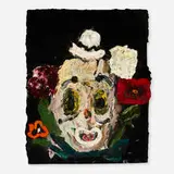 Allison Schulnik, Small Black Hobo Head, 2008, oil on canvas