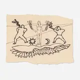 Francesco Clemente, Battle of Hope, 1977, ink on paper
