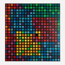 Orion Noir Negative by Victor Vasarely, 1970, BASF Polystyrene collage in colors mounted to aluminium, sold Dec 2024