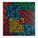 Victor Vasarely, Orion Noir Negative, 1970, BASF Polystyrene collage in colors mounted to aluminium