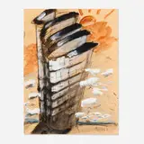 Markus Lüpertz, Untitled, crayon and paint on paper