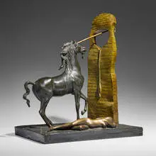 Salvador Dalí, Le licorne, patinated bronze
