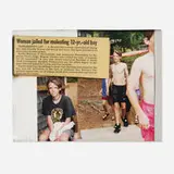 Larry Clark, Child Abuse, 1992, newspaper clipping and color photograph collage