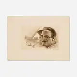 Martin Lewis, Self-Portrait with Etching Equipment