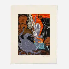 Crab Fisherman, San Francisco by Emmy Lou Packard, 1953, lithograph in colors, sold Nov 2022
