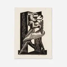 Charles Turzak, Dancers, 1939, woodcut