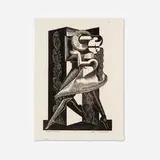 Charles Turzak, Dancers, 1939, woodcut