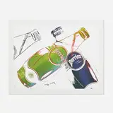 Andy Warhol, Perrier, 1983, offset lithograph in colors on linen backing