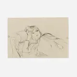Berthe Morisot, Jeune fille étendue (Portrait of Julie Manet), etching