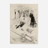 Edgar Degas, Dans les coulisses, lithograph