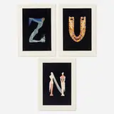 Erté, N; U; Z (three works from The Alphabet series), 1976, lithograph in colors