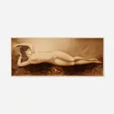 Sommeil (Repose) by Louis Icart, 1934, etching, aquatint and drypoint printed with color, and hand-coloring, sold Nov 2022