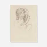 Mary Cassatt, Denise Holding Her Child, drypoint