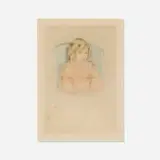 Mary Cassatt, Sara Smiling, c. 1904, drypoint with hand-coloring