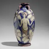 Jens Jensen for Rookwood Pottery, Jewel Porcelain vase with nudes and magnolia