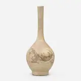 Rare and Early vase with mice and egg by Maria Longworth Nichols Storer, 1885, glazed earthenware, sold Nov 2022