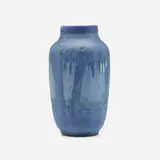 Sadie Irvine for Newcomb College Pottery, Scenic vase with live oaks, Spanish moss and moon
