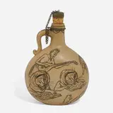 Early Dull Finish Glaze pilgrim flask by Edward Cranch for Rookwood Pottery, sold Nov 2022
