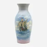 Monumental Hudson scenic vase by Hester Pillsbury for Weller Pottery, sold Nov 2022