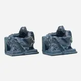 Production Reader bookends, pair by Ernest Bruce Haswell for Rookwood Pottery, sold Nov 2022
