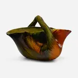 Standard Glaze flower basket with corn by Rookwood Pottery, sold Nov 2022