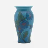 Painted Mat vase with roses by Charles Klinger for Rookwood Pottery, sold Nov 2022