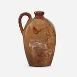 Albert R. Valentien for Rookwood Pottery, Limoges style perfume jug with butterfly and grass