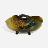 Standard Glaze basket with wild roses by Artus Van Briggle for Rookwood Pottery, sold Nov 2022