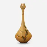 Albert R. Valentien for Rookwood Pottery, Limoges style vase with seed pod top, butterfly and pine branches