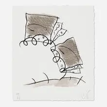 Notebook Torn in Half by Claes Oldenburg, 1997, lithograph on St. Armand Special Etching paper, sold Jul 2021