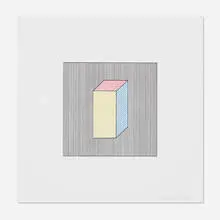Untitled (from Twelve Forms Derived From a Cube) by Sol LeWitt, 1984, screenprint in colors on Arches 88, sold Jul 2021