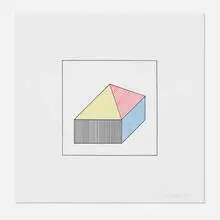 Sol LeWitt, Untitled (from Twelve Forms Derived From a Cube), 1984, screenprint in colors on Arches