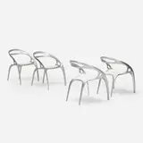 Ross Lovegrove, GO chairs, set of four, 1998, powder-coated aluminum, plastic