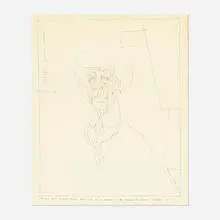 Portrait of Frank Lloyd Wright by Richard Lindner, 1951, ink on paper, sold Apr 2021