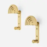 Coat hooks model SE 314, pair by Ettore Sottsass, 1985, polished brass, sold Apr 2021
