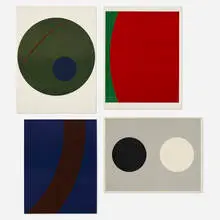 Alexander Liberman, Four works, 1961-63, screenprint in colors