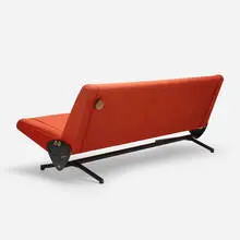 Osvaldo Borsani, D70 sofa, 1954, enameled steel, upholstery, brass