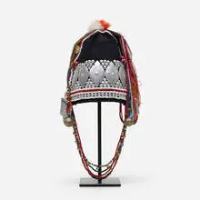 Armenian, Headdress, cotton, tin, glass, wool, fur