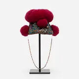 Turkmen, Headdress, wool, cotton, tin, glass