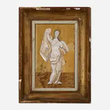 Untitled by Richard Blow, c. 1965, hand-cut hardstone inlay in artist's frame, sold Apr 2021