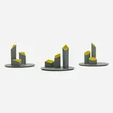 Masanori Umeda, Yantra vases, set of three, 1995, lacquered plastic, magnets